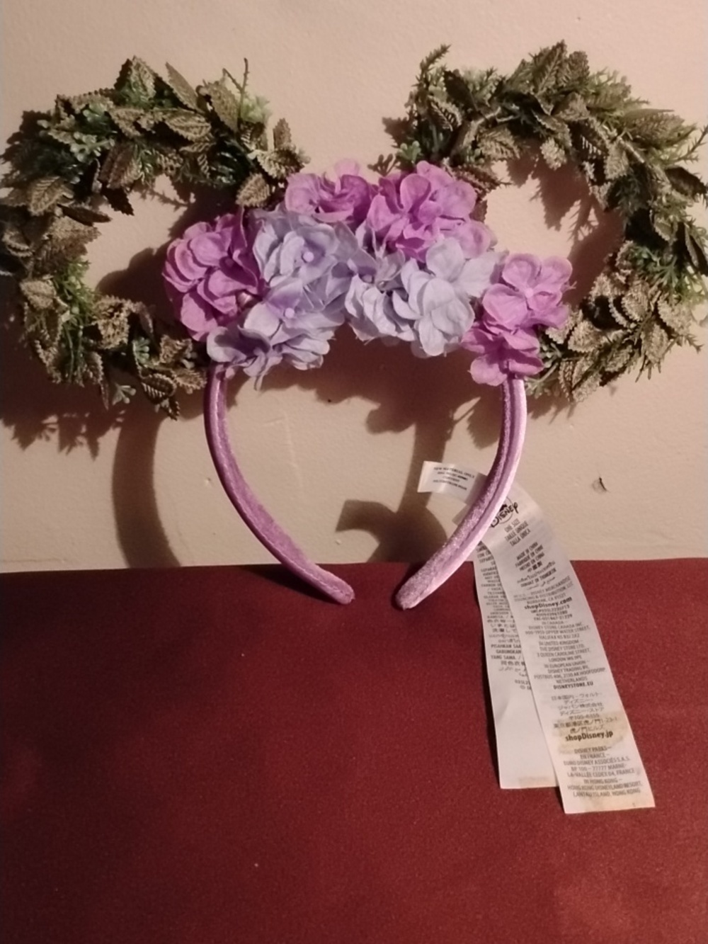 Disney Purple Floral Mouse Ears Headband